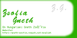 zsofia gneth business card